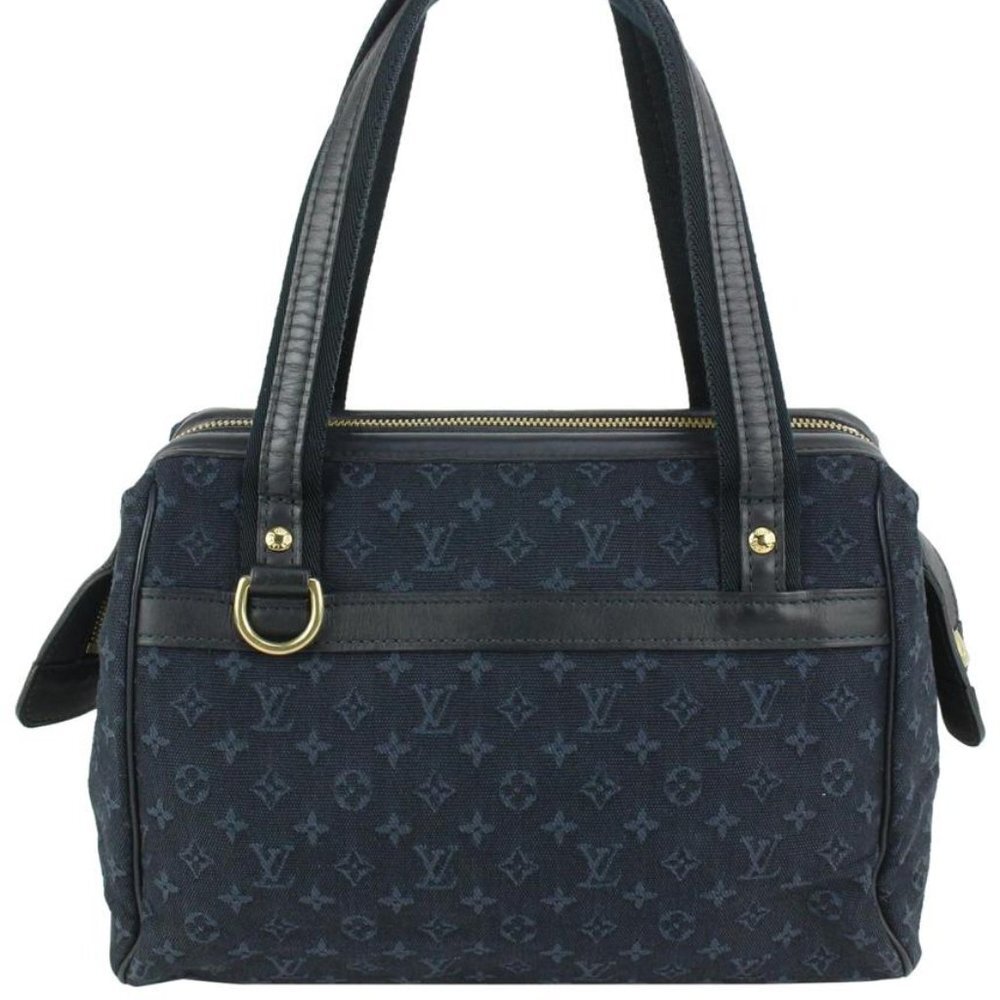 Louis Vuitton Navy Blue Monogram Mini Lin Josephine PM Speed Boston 923lv7
